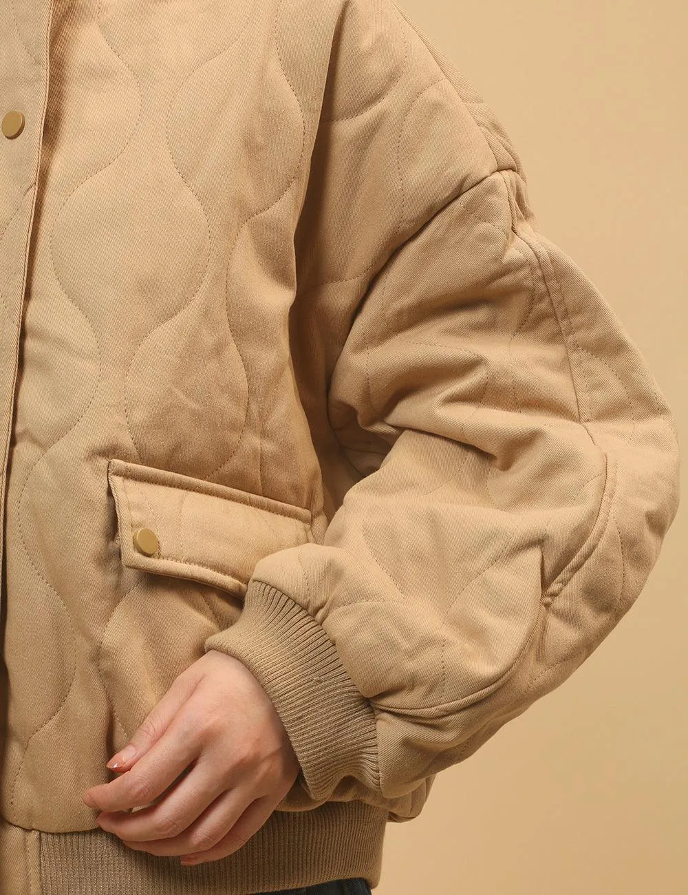 Ladies Pilot Shoulder Wide Washed Cotton Jacket SKT4670