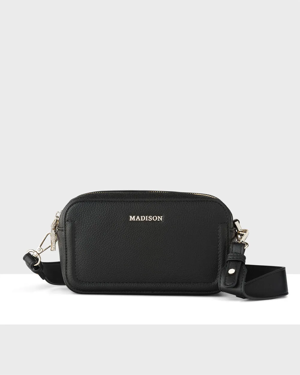 Maddie Double Zip Camera Crossbody Bag   Resin Chain with Wide Strap