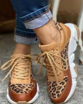 Melarey Leopard Lace Up Sneaker