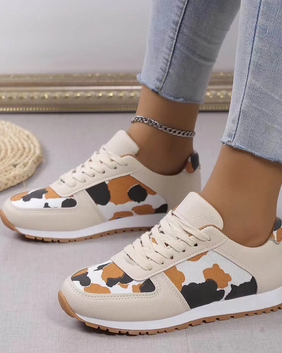 Melarey Leopard Lace Up Sneaker