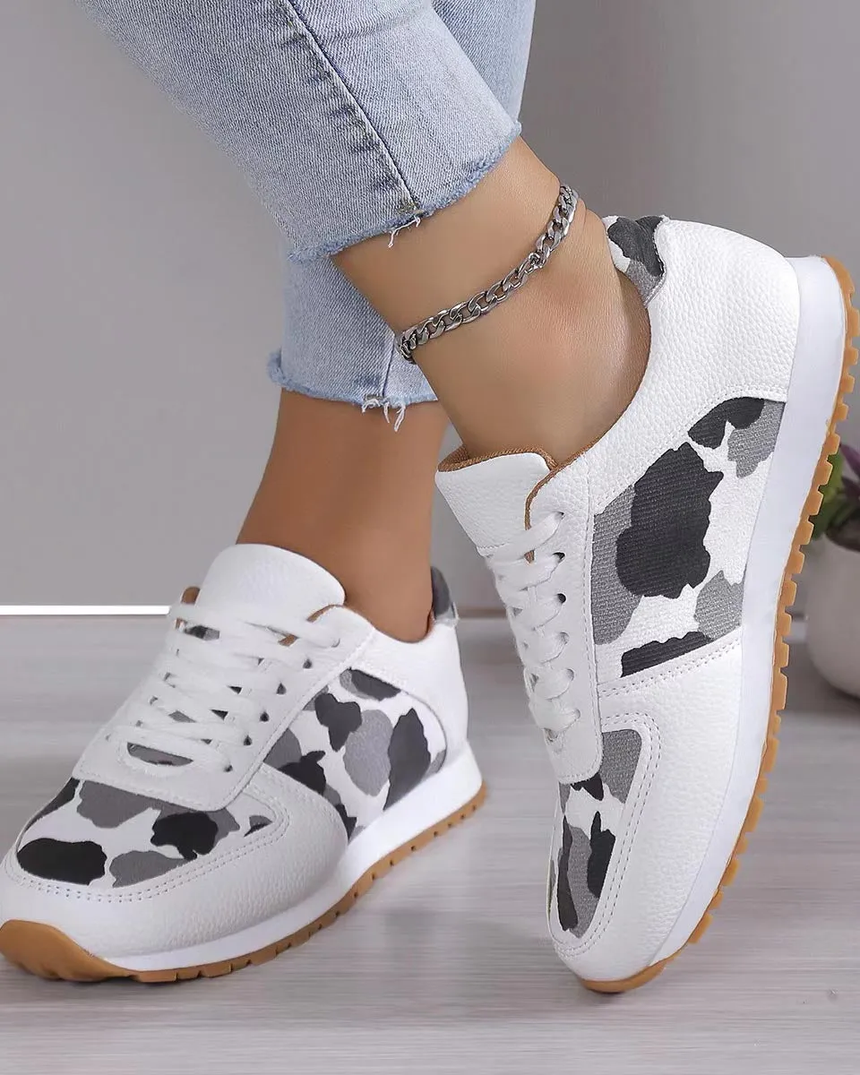 Melarey Leopard Lace Up Sneaker
