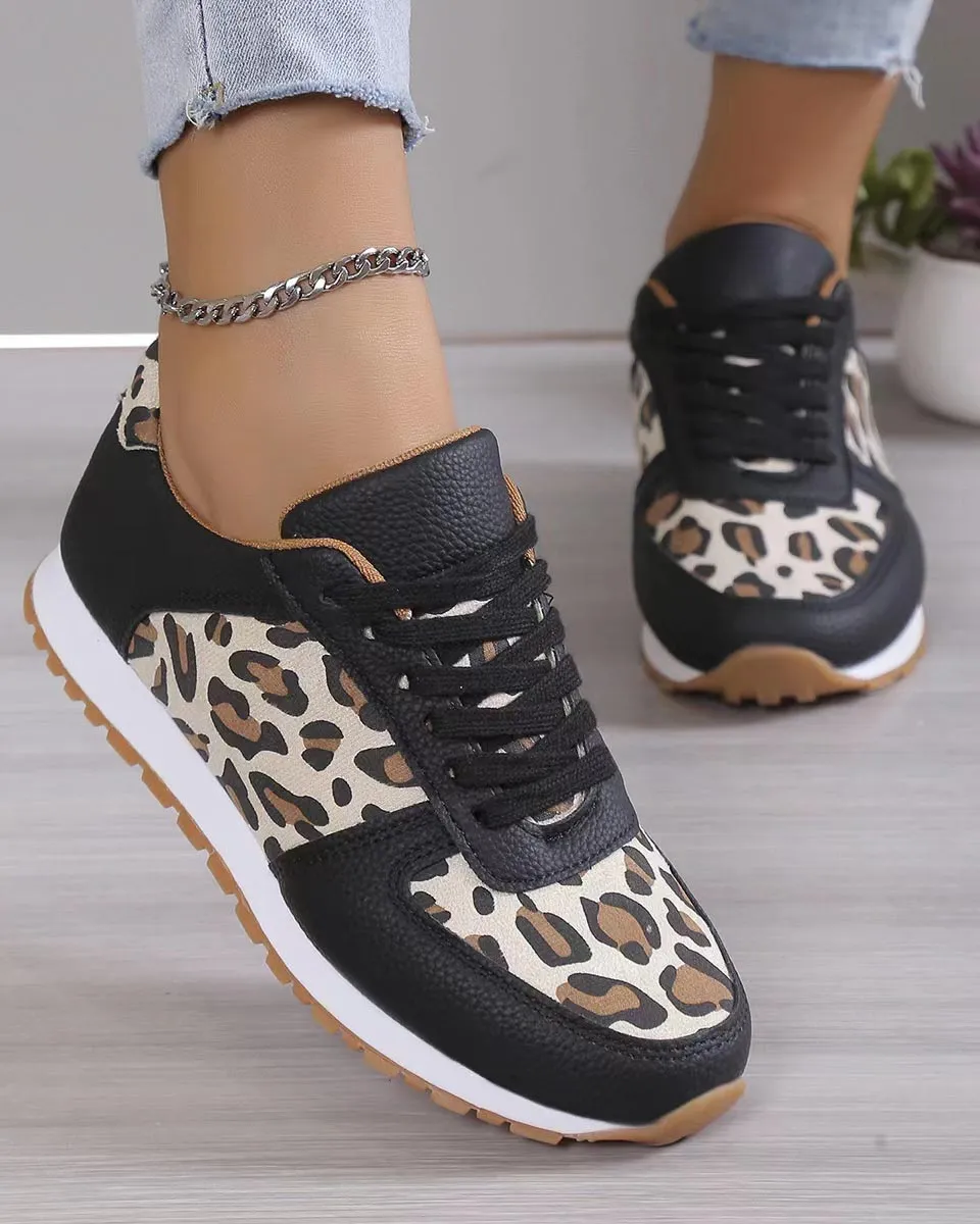 Melarey Leopard Lace Up Sneaker
