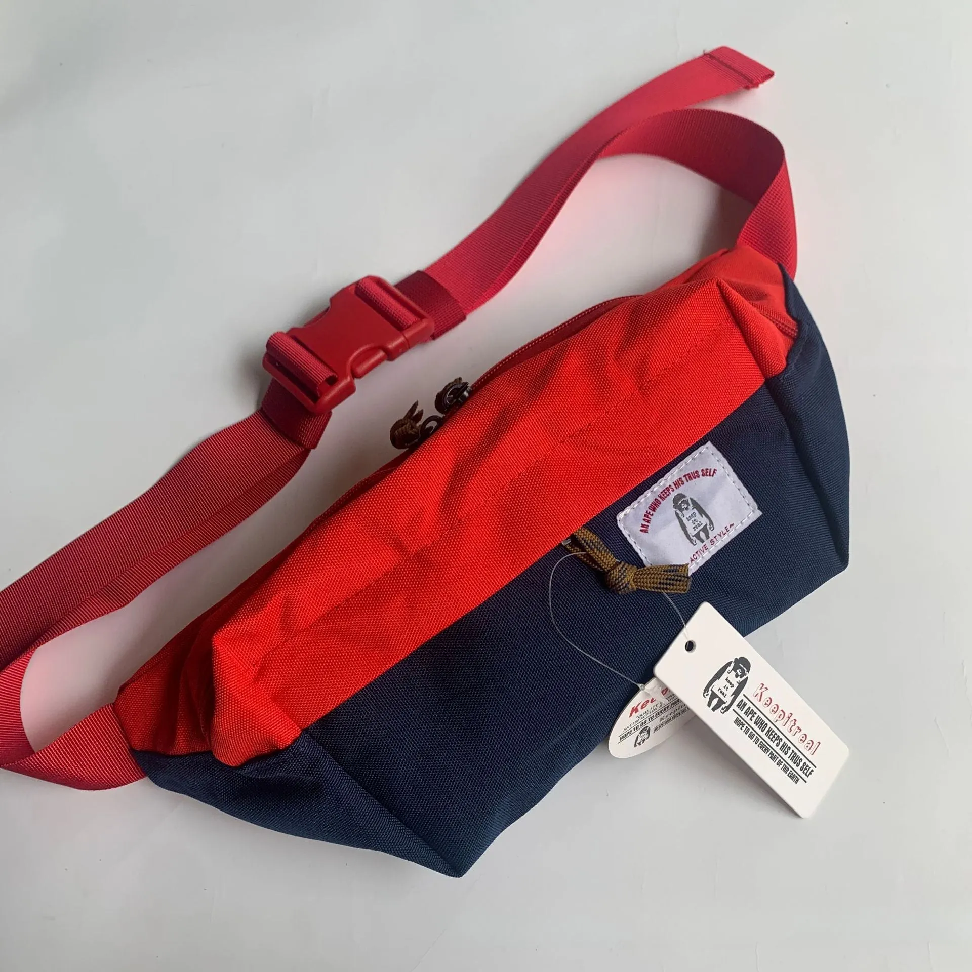 Mens Casual Bags Color Matching Waist Pack Breast Pack