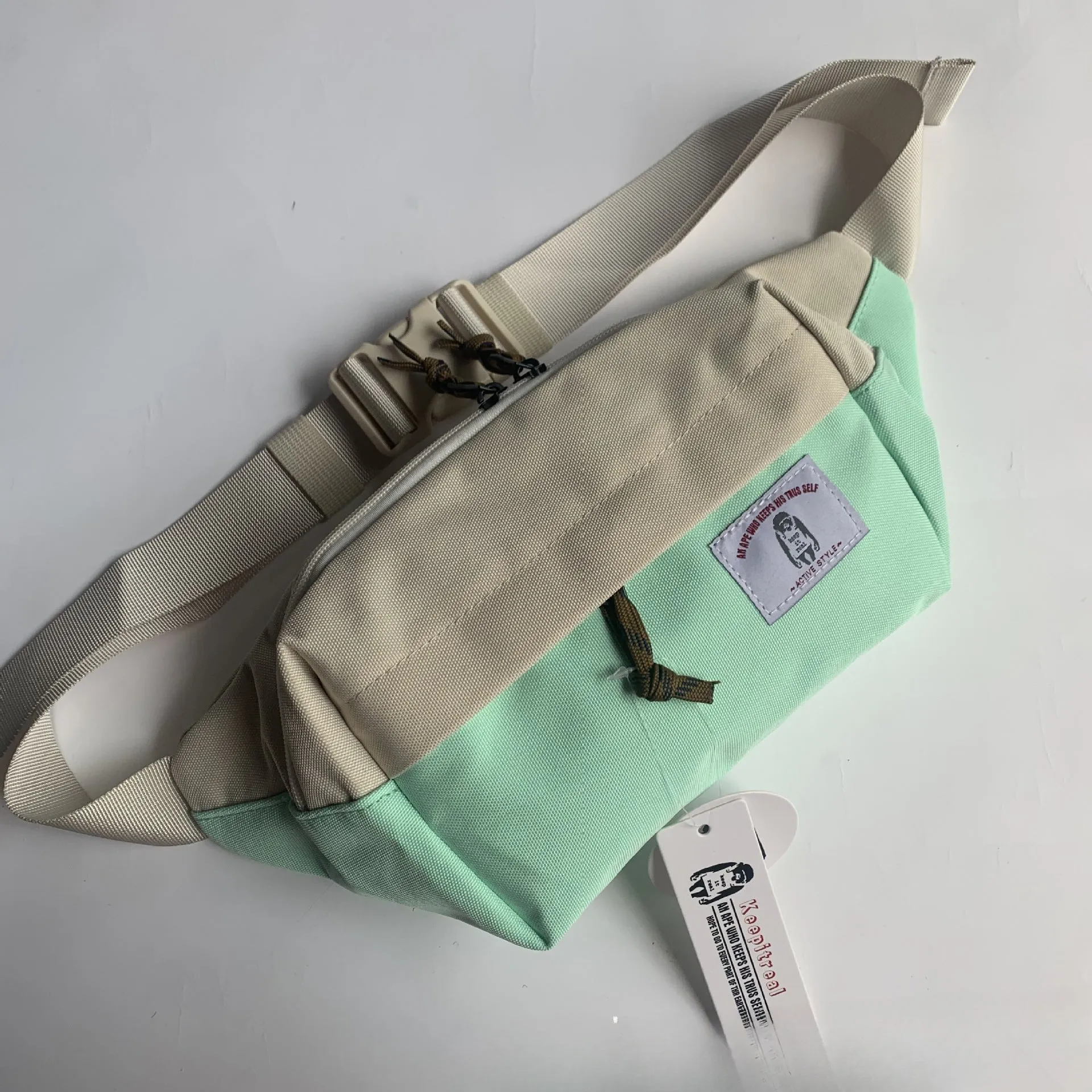 Mens Casual Bags Color Matching Waist Pack Breast Pack