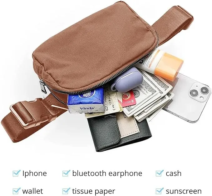Mini Belt Bag for Women and Men with Adjustable Strap Small Waist Pouch for Workout Travel Running Hiking