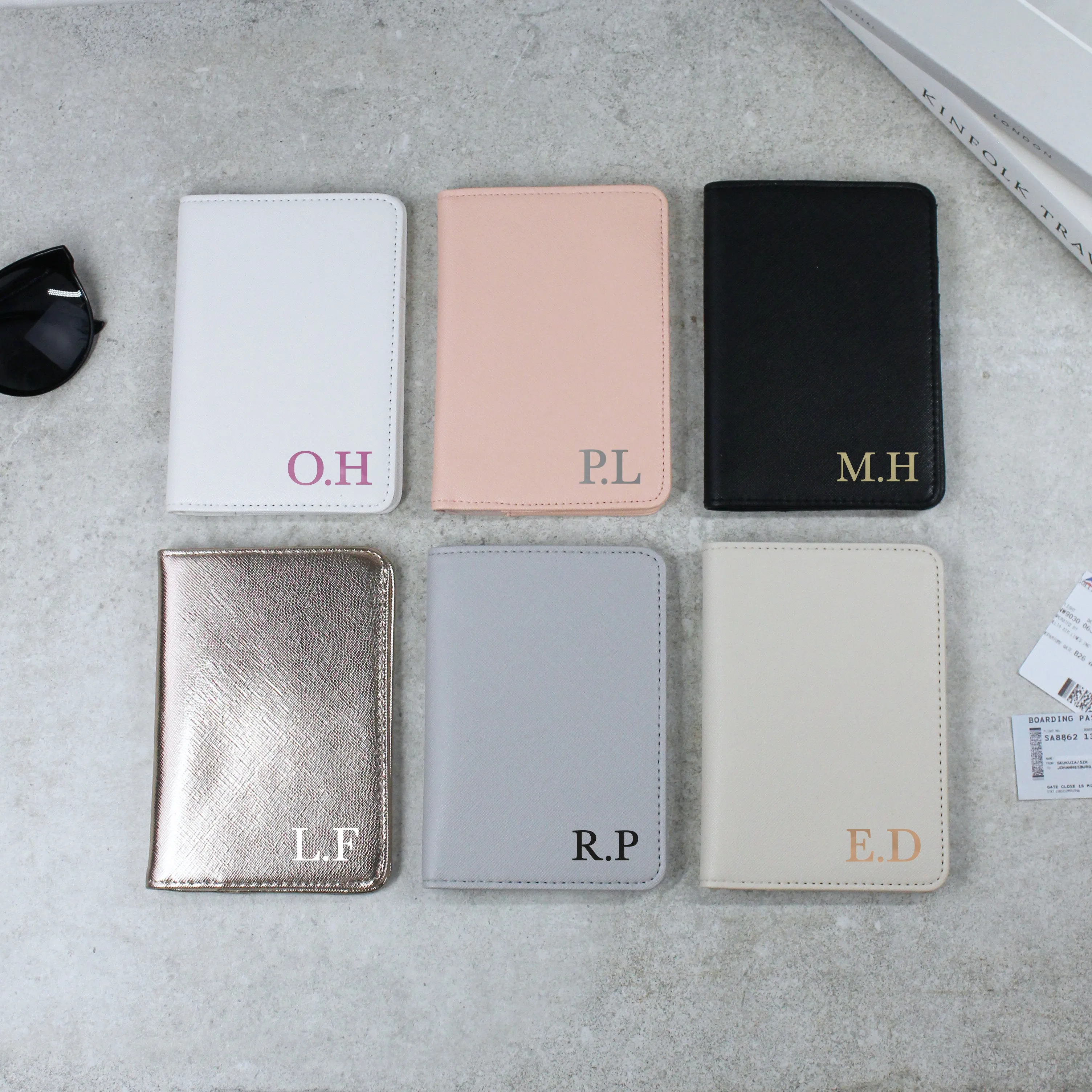 Personalised Passport Holder & Luggage Tag Travel Set with Initials