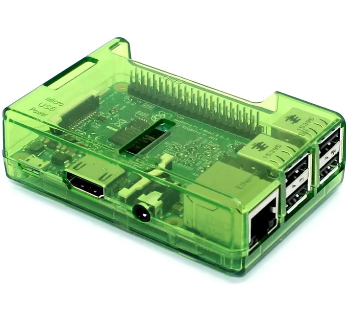 Raspberry Pi 2, 3, 3B  Open Case, Green
