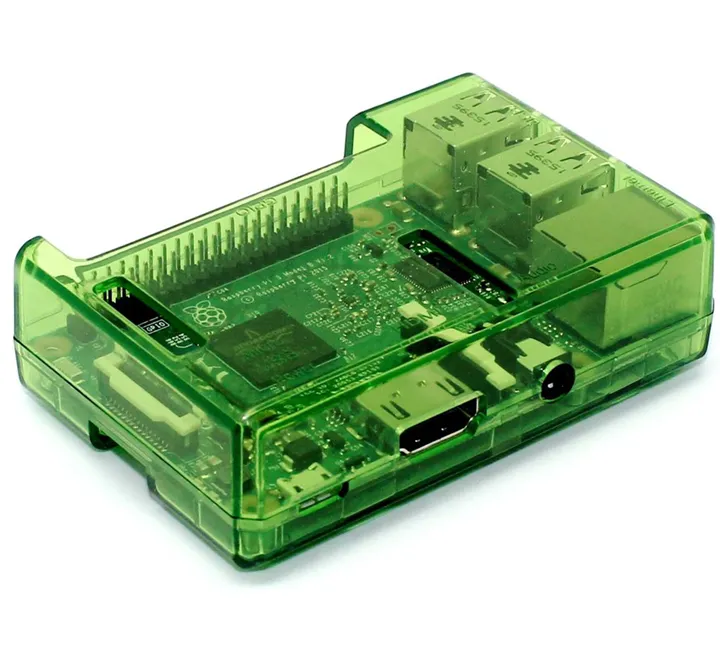 Raspberry Pi 2, 3, 3B  Open Case, Green