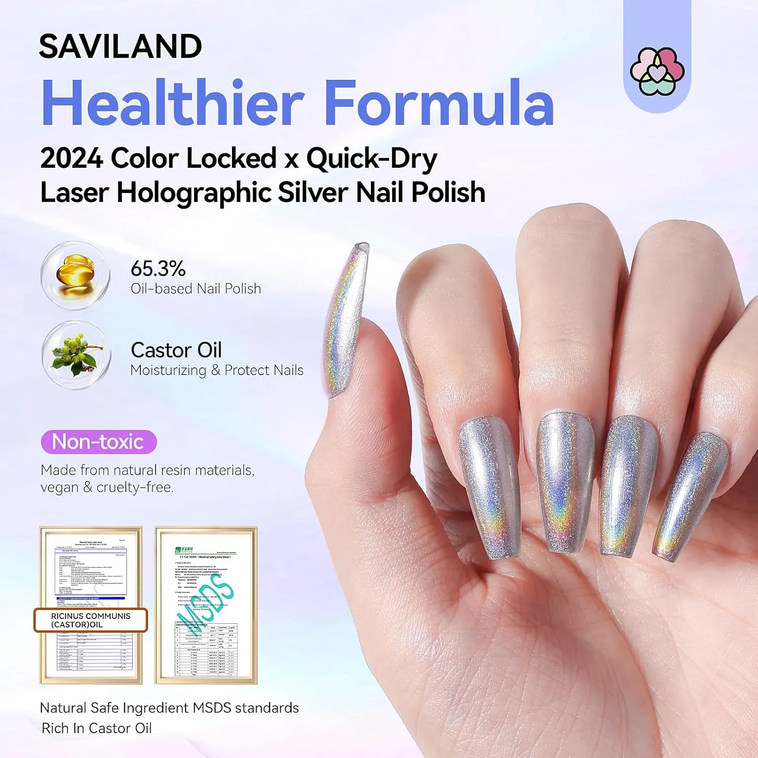 Silver Holographic Chrome Nail Polish