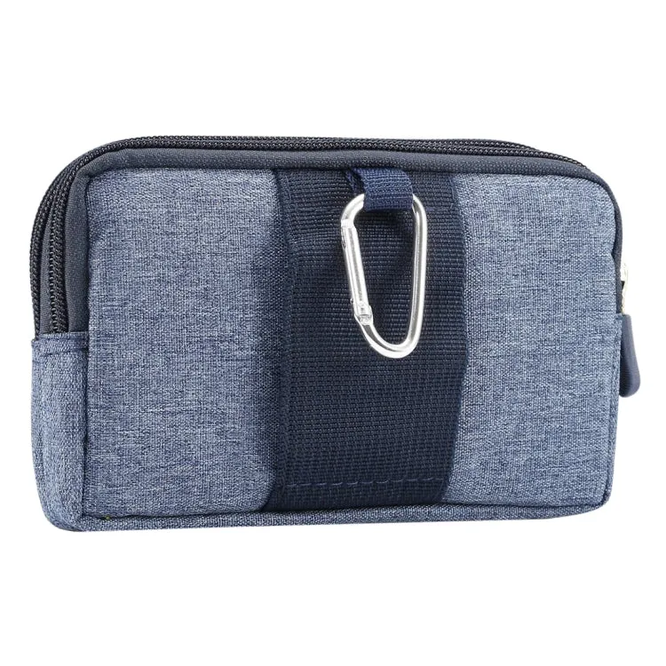 Sports Denim Universal Phone Bag Waist Bag for 5.2 inch or below Smartphones, Size: S (Blue)