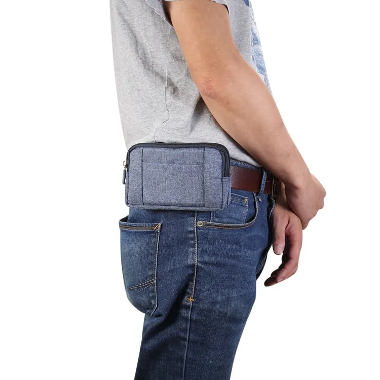 Sports Denim Universal Phone Bag Waist Bag for 5.2 inch or below Smartphones, Size: S (Blue)