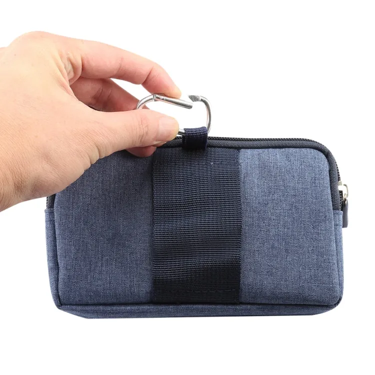 Sports Denim Universal Phone Bag Waist Bag for 5.2 inch or below Smartphones, Size: S (Blue)