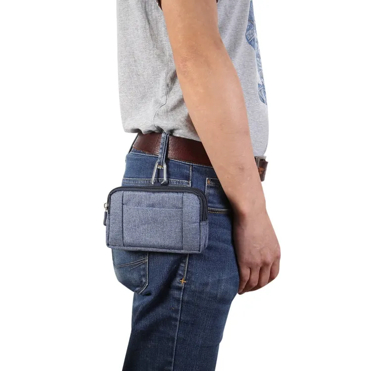 Sports Denim Universal Phone Bag Waist Bag for 5.2 inch or below Smartphones, Size: S (Blue)