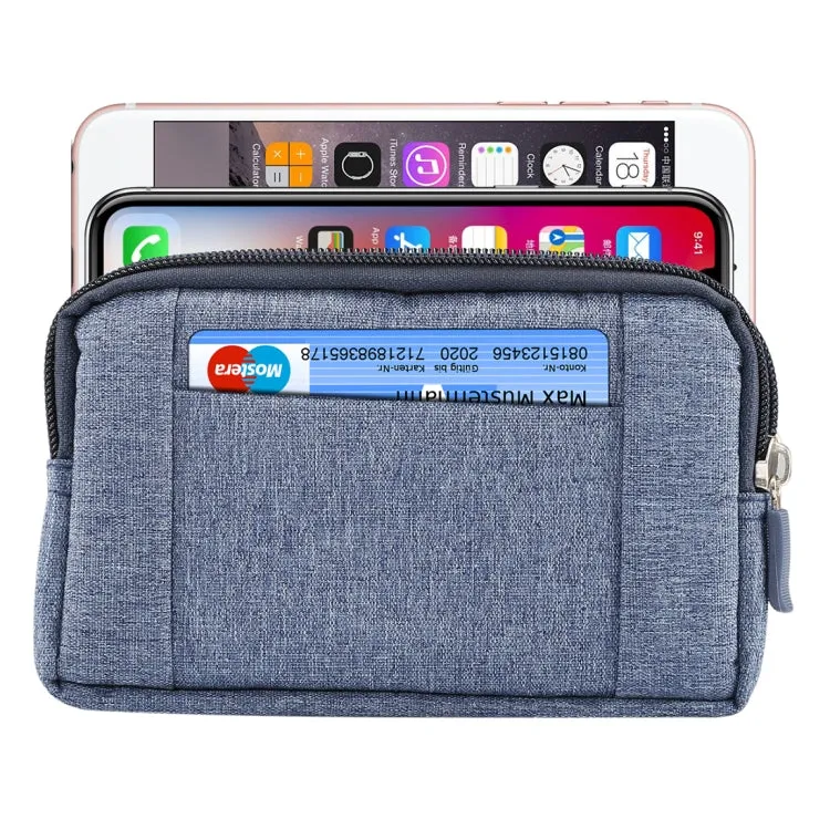 Sports Denim Universal Phone Bag Waist Bag for 5.2 inch or below Smartphones, Size: S (Blue)