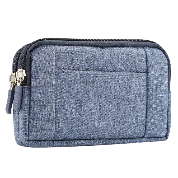 Sports Denim Universal Phone Bag Waist Bag for 5.2 inch or below Smartphones, Size: S (Blue)