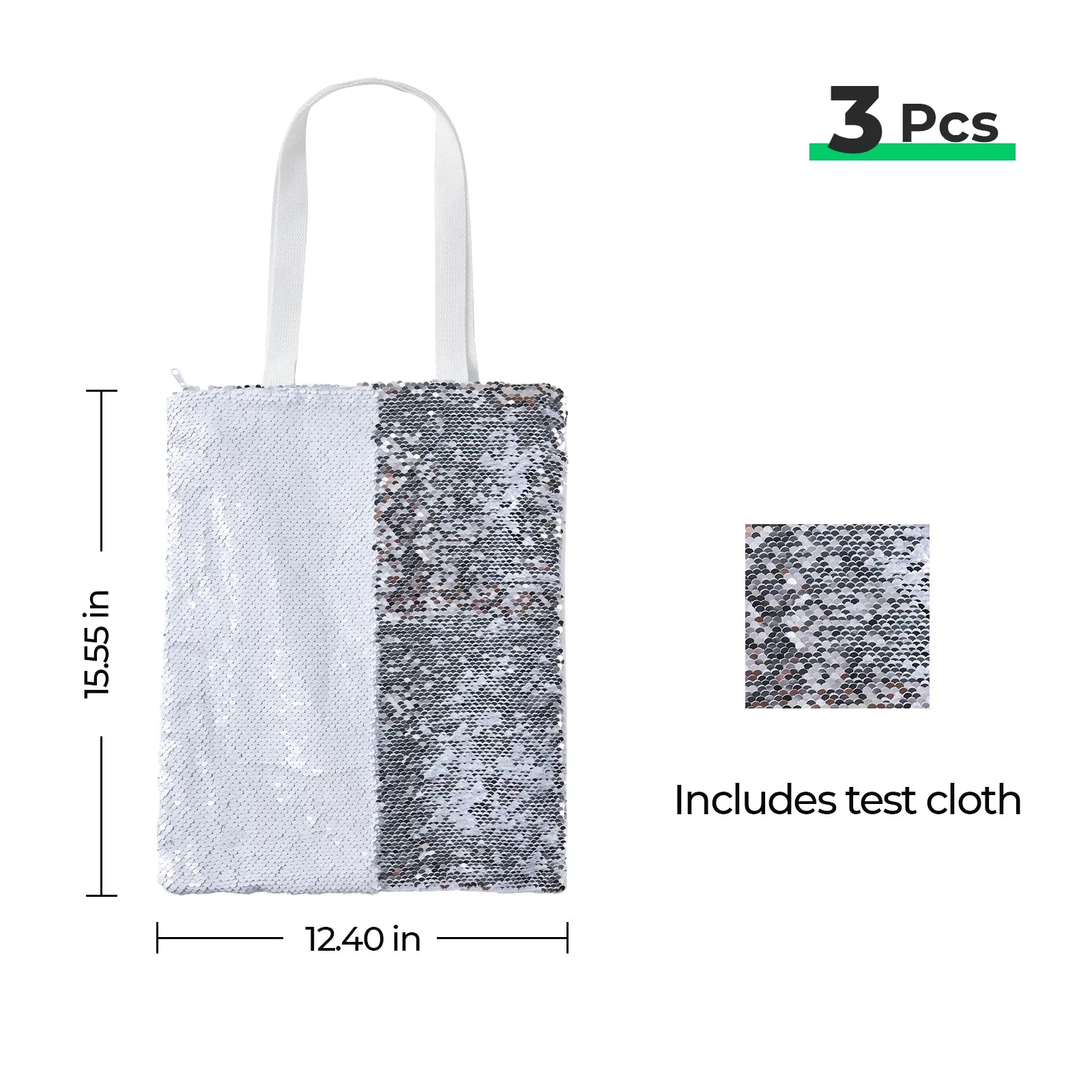 Sublimation Silver Sequin Bag (3pcs)