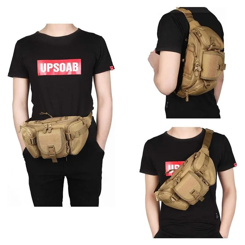 Tactical Outdoor Large-Capacity Waist Bag Jy-31 Brown