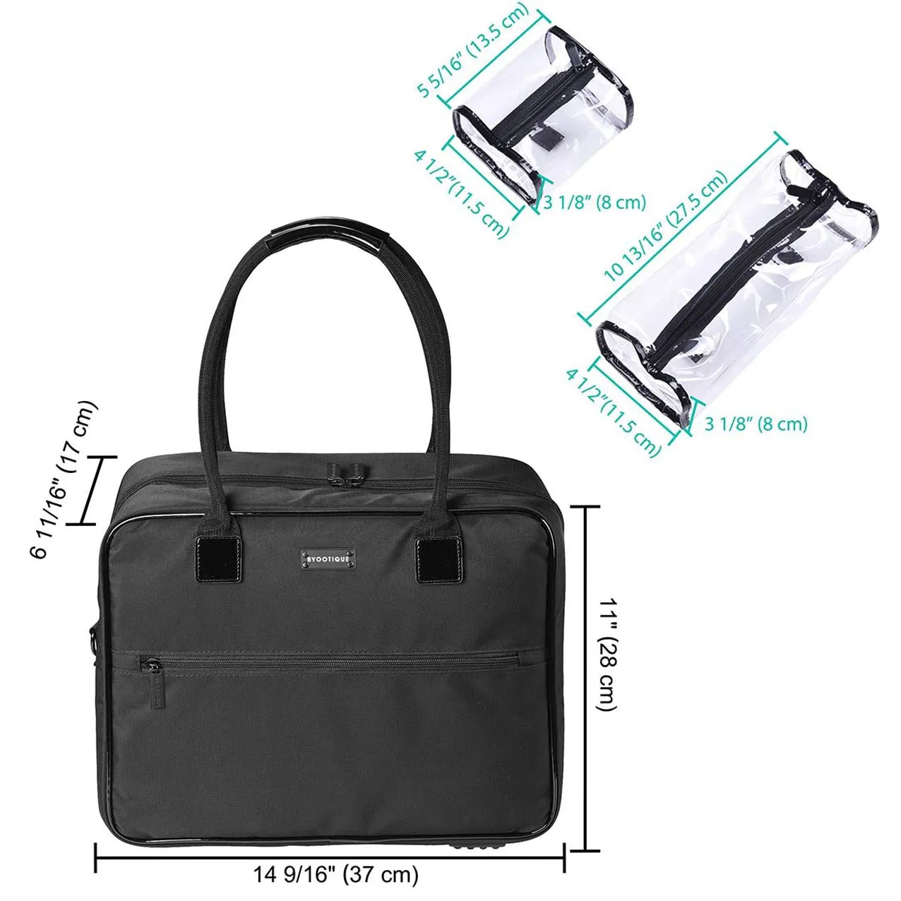 TheLAShop Soft Makeup Train Case Organizer 420D Nylon 15x7x11"