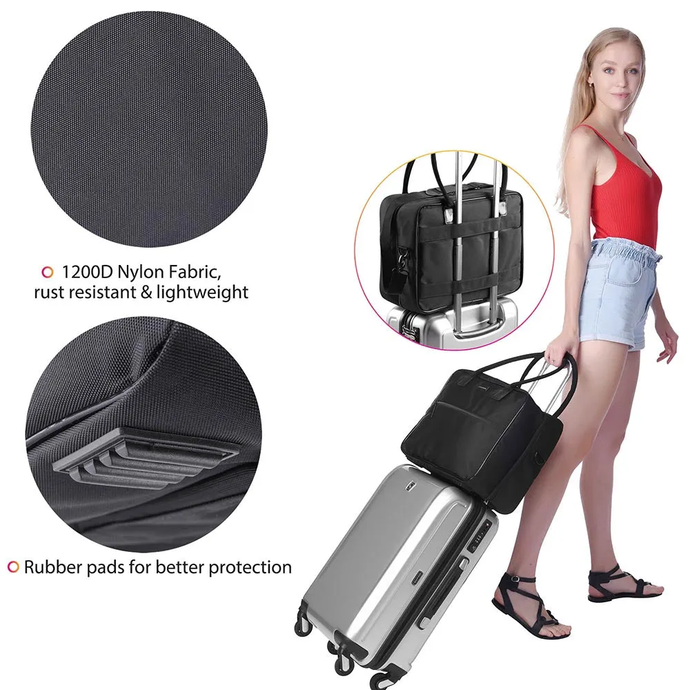 TheLAShop Soft Makeup Train Case Organizer 420D Nylon 15x7x11"