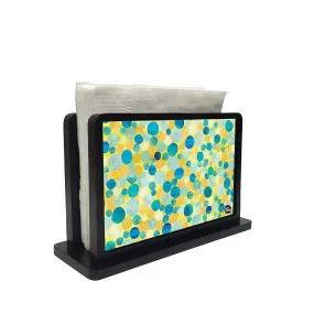Tissue Holder Paper Napkin Stand - Green Marble Dots