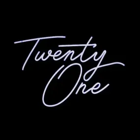Twenty One LED Neon Light Sign Hire