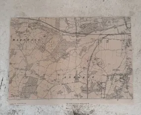 Vintage Map of Marshall & Enborne, Great Britain 13x18”