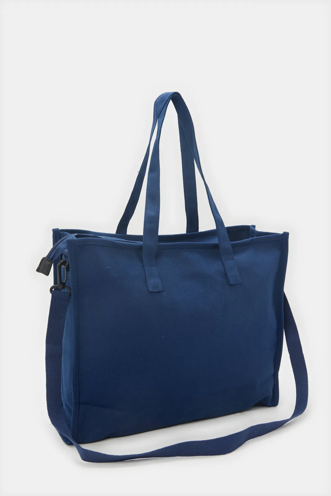 Women Navy Embellished Shopper Bag