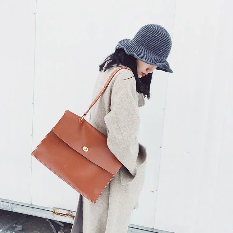 Women's Brown Leather Satchel Over the Shoulder Bag Handbags Purse for Women