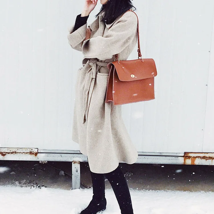 Women's Brown Leather Satchel Over the Shoulder Bag Handbags Purse for Women