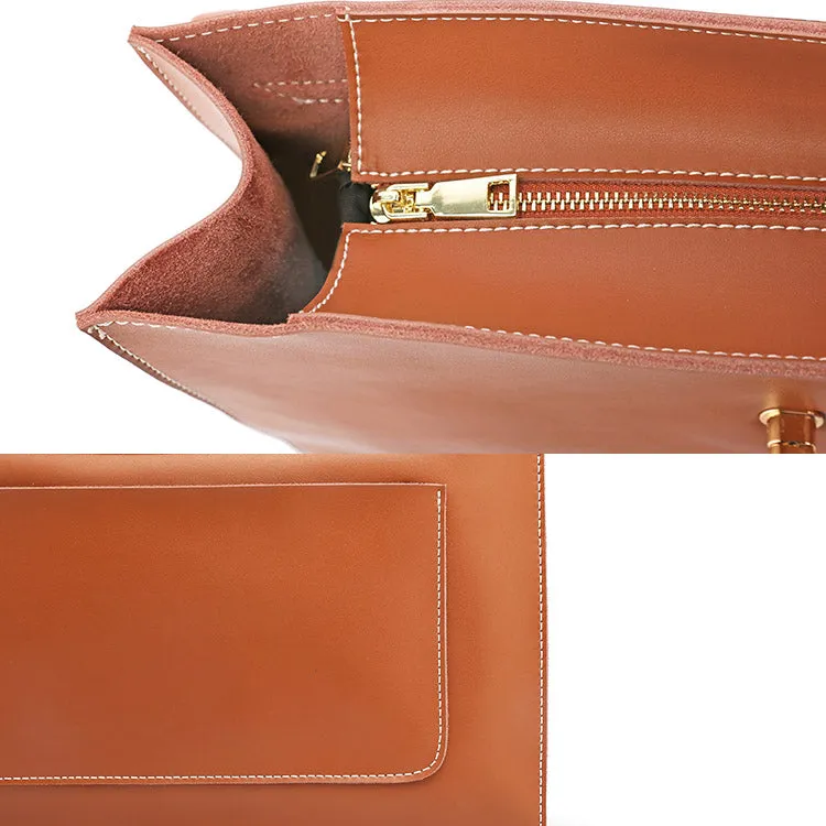 Women's Brown Leather Satchel Over the Shoulder Bag Handbags Purse for Women
