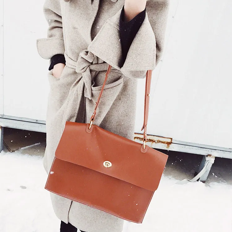 Women's Brown Leather Satchel Over the Shoulder Bag Handbags Purse for Women