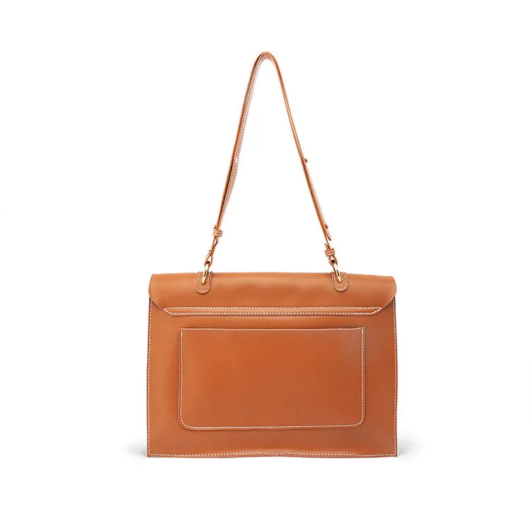 Women's Brown Leather Satchel Over the Shoulder Bag Handbags Purse for Women