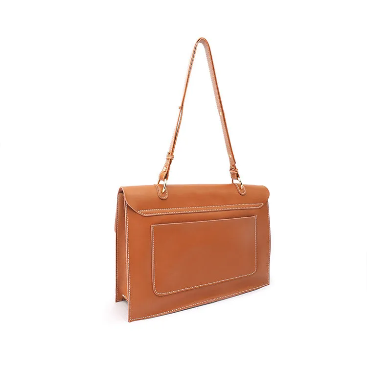 Women's Brown Leather Satchel Over the Shoulder Bag Handbags Purse for Women