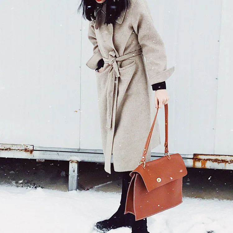 Women's Brown Leather Satchel Over the Shoulder Bag Handbags Purse for Women