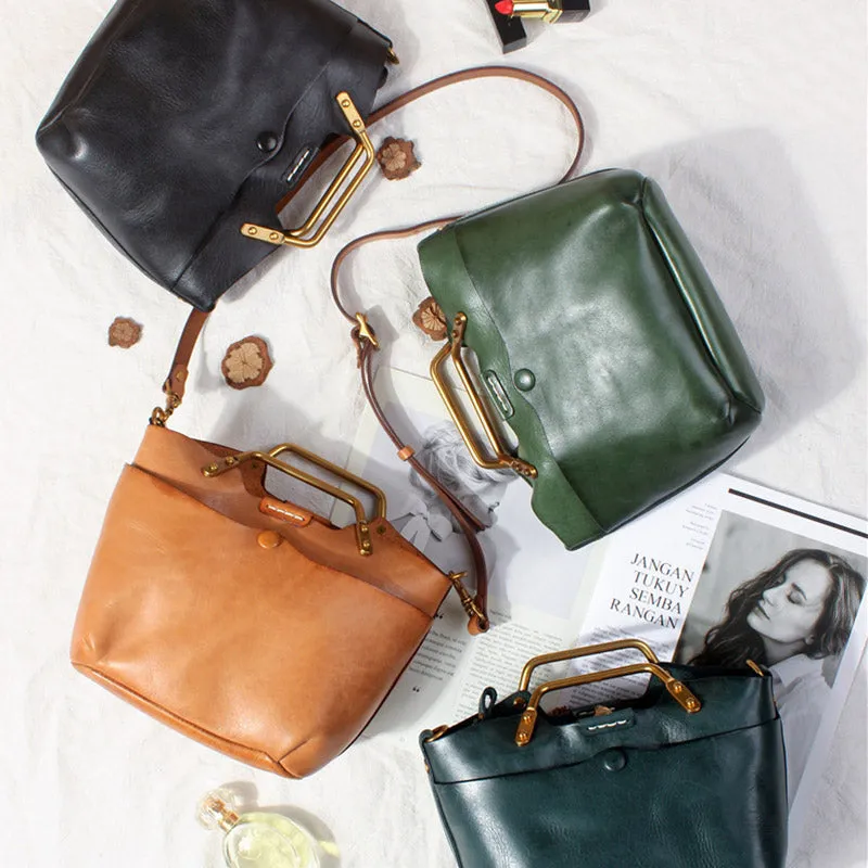 Womens Small Brown Leather Handbag Cross Shoulder Bag For Women