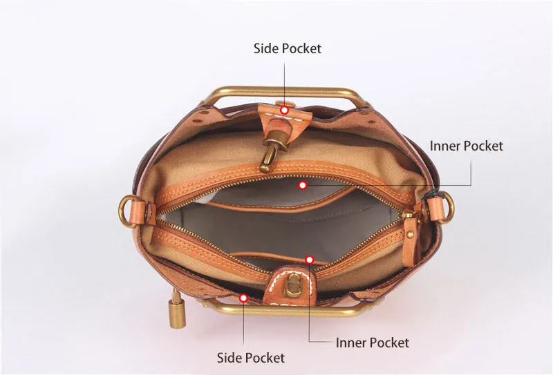 Womens Small Brown Leather Handbag Cross Shoulder Bag For Women