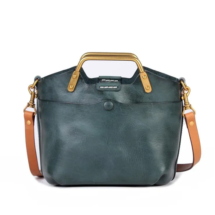Womens Small Brown Leather Handbag Cross Shoulder Bag For Women