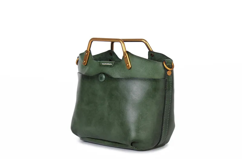 Womens Small Brown Leather Handbag Cross Shoulder Bag For Women