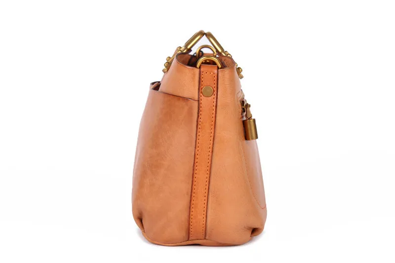 Womens Small Brown Leather Handbag Cross Shoulder Bag For Women