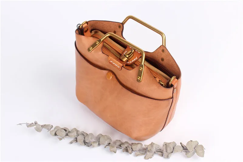 Womens Small Brown Leather Handbag Cross Shoulder Bag For Women